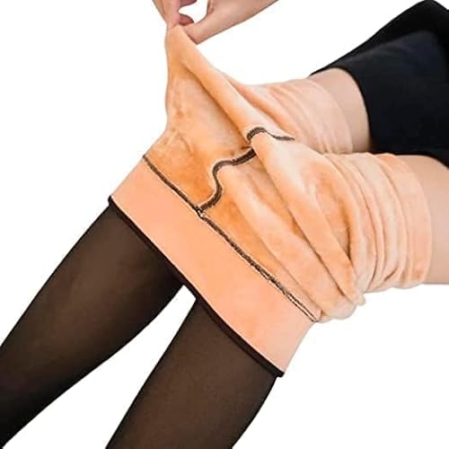 Meia Calça Feminina Térmica Peluciada Forrada Grossa Preta De Lã Inverno Confortável com Pé Quentinh