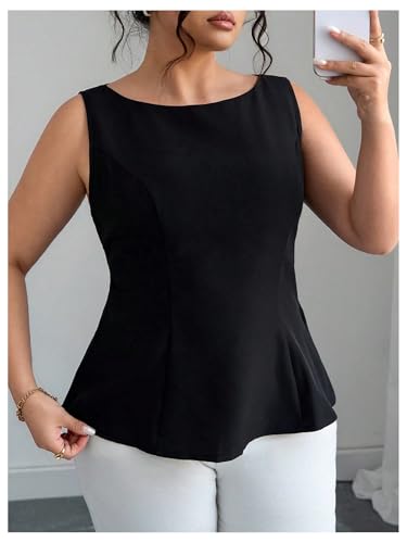 SOLY HUX Women's Plus Size Tank Tops Bow Tie Back Sleeveless Casual Summer Top2