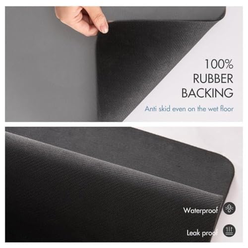 Image of Large Dish Drying Mat for Kitchen Counter, Super Absorbent Quick Dry Microfiber Dish Drainer Pad, Non-Slip Waterproof Kitchen Drying Mat for Dishes, Glasses & Coffee Machine (60X40 CM)