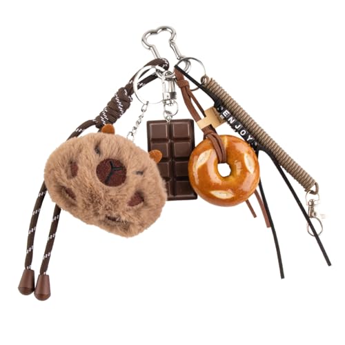 Georgie Porgy Accessoires pour Sac à Main Bijou de Sac à Main pour Femmes Pendentif de Sac pour Sac à dos Sac de sport Porte-clés Cadeau d'anniversaire pour filles (Capybara Pain Apprécier)