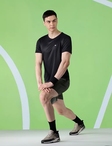 Image of Amazon Brand - Symbol Men's Active /Sports Tonal Printed T-Shirt | Round Neck | Regular Fit (Available in Plus Sizes)