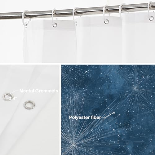 Rideau de douche nébuleuses bleues en polyester imperméable - 5