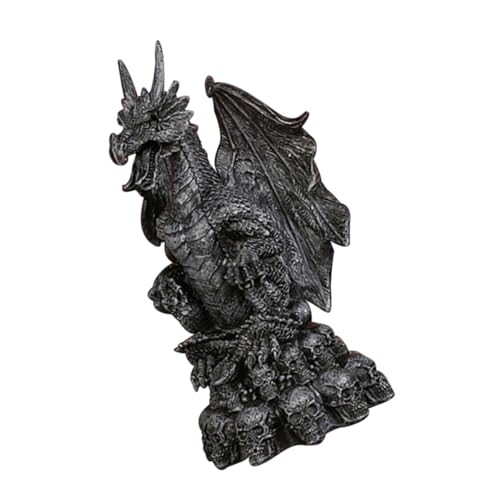 Zerodeko Estatua De Dragón Esqueleto De Resina para Halloween Decoración Espeluznante Hogar Adorno De Dragón De Escritorio Figura De De Colección
