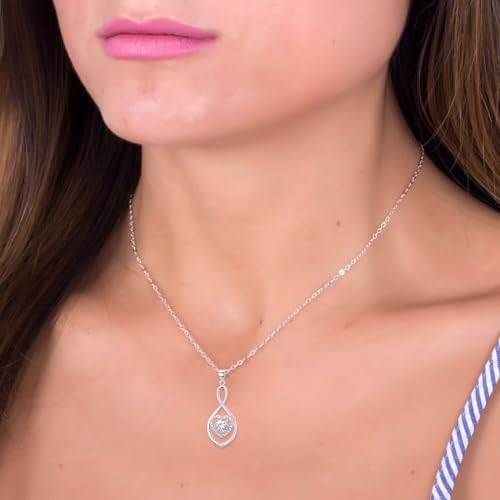 Maid of Honor Gifts, Silver Infinity Heart Necklace for Women, N18B3