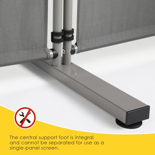 Rantila Indoor Room Divider, Portable Office Divider, Room Divider Wall Screen 2 Large Panel, Folding Partition Privacy Screen Walls Dividers for Room Separator 142" W x 71" H,Gray