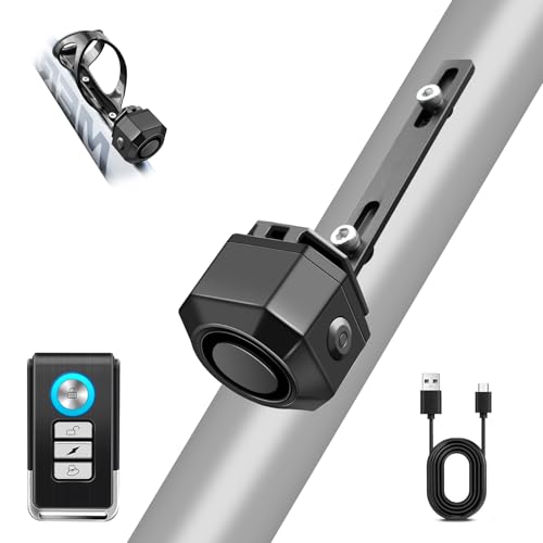 Image of Cruxer Bike Alarm with L-Shaped Bracket for Water Bottle Cage Mount, USB Rechargeable Wireless Anti-Theft Vibration Alarm, 110db Volume and Sensitivity Adjustable Sensor Burglar System with Remote