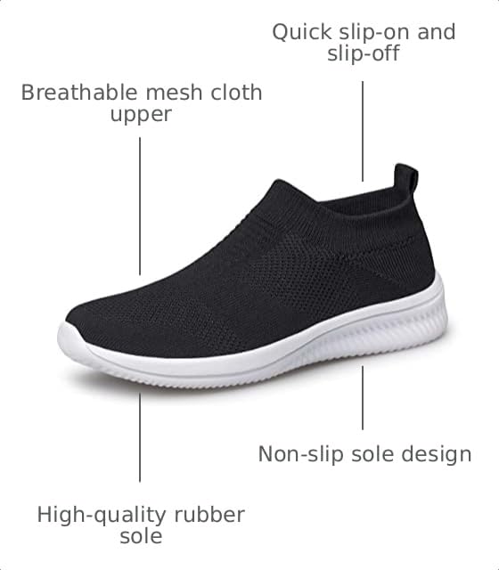 Image of vibdiv Men's Slip-On Walking Shoes Casual Sneakers Lightweight Breathable for Everyday Wear