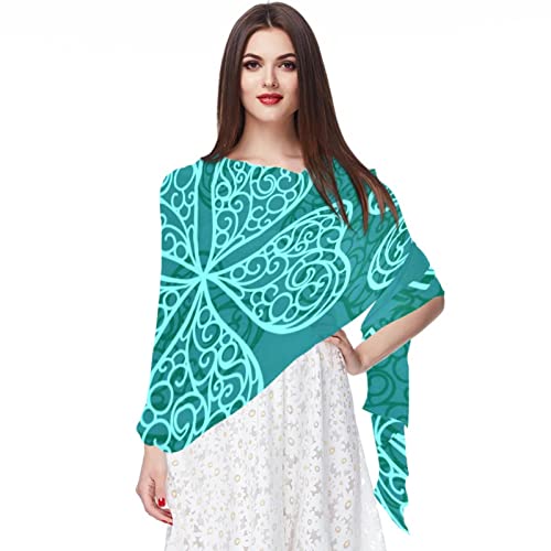 Écharpe longue plage et hijab fluide en mousseline de soie multicolore