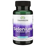 Swanson Selenium L-Selenomethionine, 100mcg, 200 Kapseln, hochdosiert, hefefrei, Laborgeprüft, Sojafrei, Glutenfrei, Ohne Gentechnik, Selen