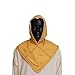 Norsey Alley Reversible Viking Hood | Skjoldehamn Medieval Hooded Cape | 100% Cotton Herringbone | Renaissance Costume Accessory, LARP SCA Reenactment Movie Prop (Yellow)