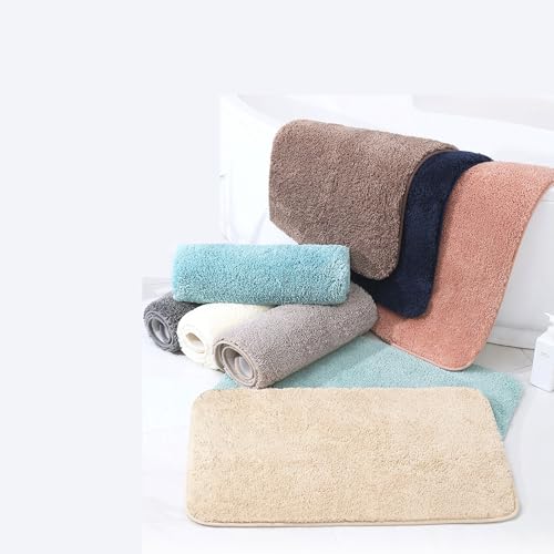 Tapis micro-micros absorbant lavable et tapis de bain bleu anti-glisse