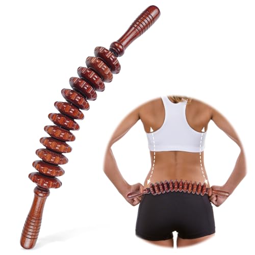 Anti Celulitis Masajeador Rodillo,Rodillo Aparato Anticelulítico,11 Ruedas Desmontables,Rodillo Masajeador de Madera Masaje Celulitis Favorece La Circulación,Alivio Del Dolor Muscular Y Relajación