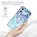 Btscase Compatible with iPhone 17 Case 6.3 Inch 2025,Marble Pattern 3 in 1 Heavy Duty Shockproof Full Body Rugged Hard PC+Soft Silicone Drop Protective Women Girl Phone Cases, Blue Cyan
