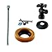 Westbrass D1613TBX-12 IPS 1/2" Cross Handle Angle Stop Toilet Installation Kit with Steel Supply Line, Wax Ring and Flange, 1-Pack, Oil Rubbed Bronze