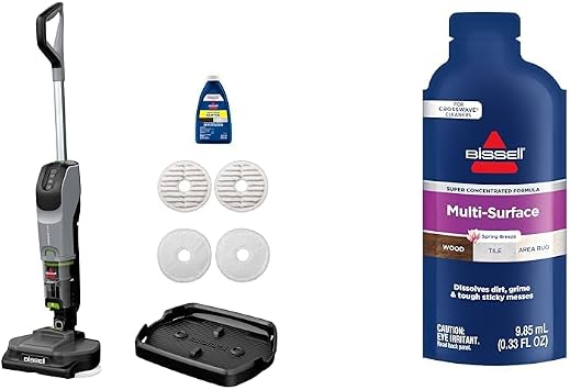 Bissell SpinWave + Vac Cordless, Hard Floor Spin Mop + Vacuum Multi Surface Super Concentrate, 14 0.33 Oz Packets Included, 4144