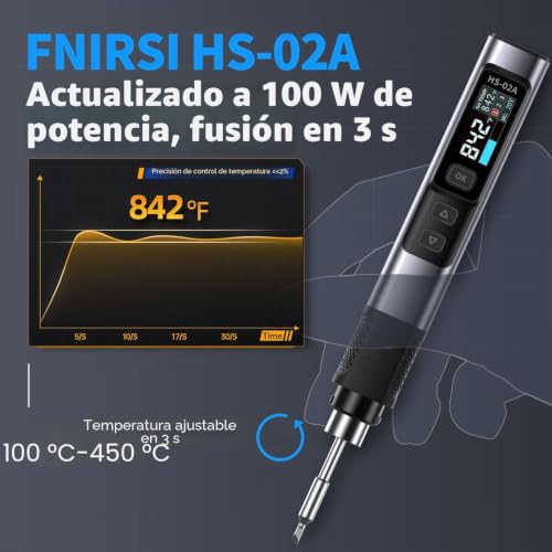 Soldador HS-02A FNIRSI con estuche de almacenamiento portátil para electrónica 6