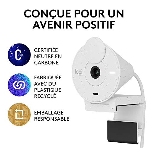 Logitech MK470 Combo Clavier et Souris sans Fil pour Windows, 2,4 GHz avec Récepteur USB Unifying + Logitech Brio 300 Webcam Streaming Full HD avec confidentialité, Micro à réduction de Bruit