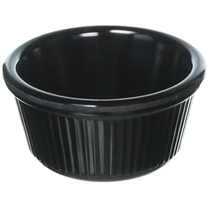 Winco Fluted Ramekins, 3-Ounce, Black, 12-Pieces