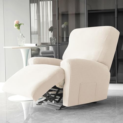 Funda para sillón reclinable extraíble blanca para proteger de manchas 3