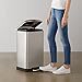 Amazon Basics - 40 liter / 10.5 gallon Soft-Close, Smudge Resistant Rectangular Trash Can with Foot Pedal - silver