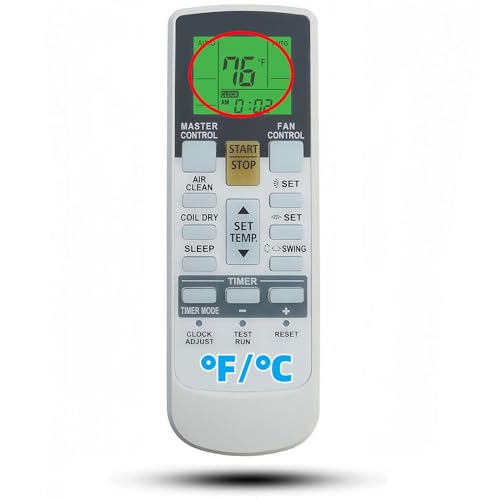 Télécommande Fujitsu AR-RAH1U rétroéclairée avec affichage Fahrenheit