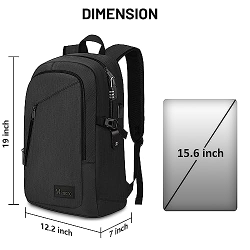 Business Travel Laptop Backpack, Anti Theft Slim Laptop Bag With Usb Charging Port For Men And Women, Water Resistant Computer Bag Fits 15.6 Inch Laptop And Notebook (Black) #TOP4