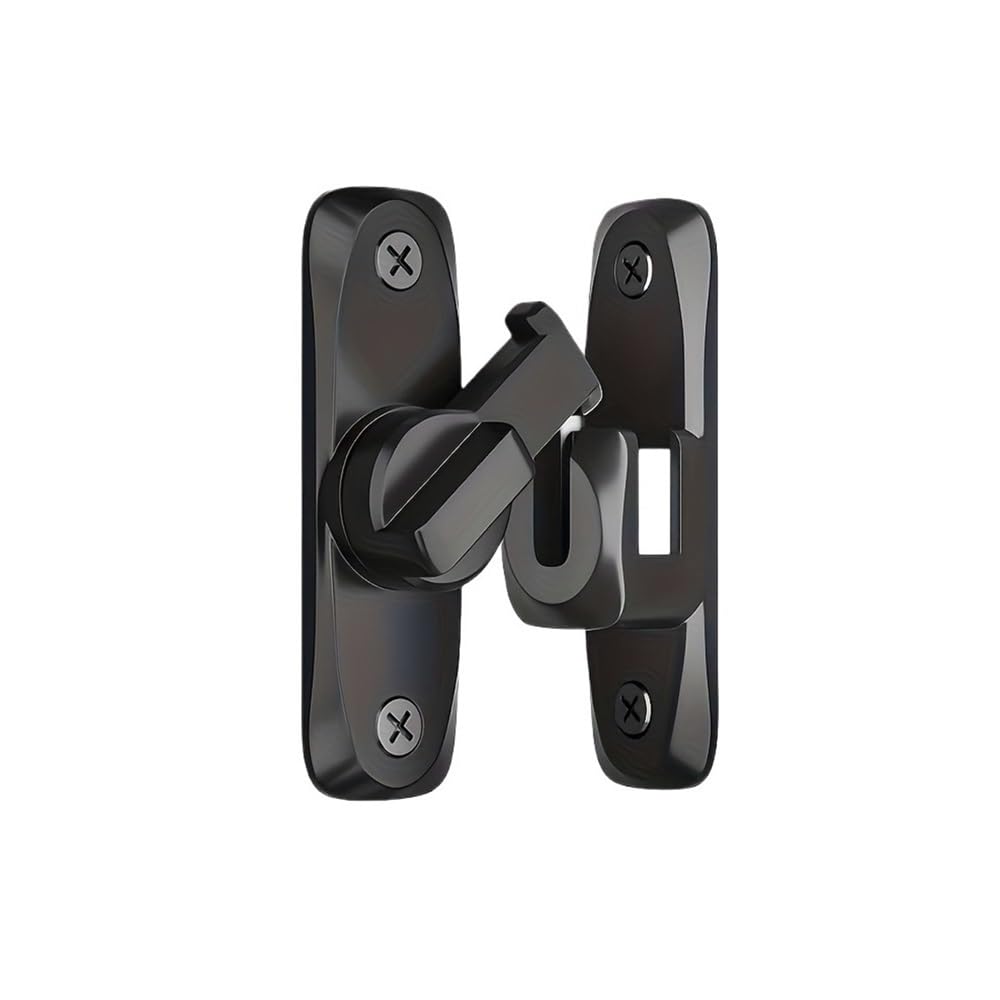 Palut Black 2Pcs Thickened Anti Rust Flip Door Bolt,180 Degree Rotating Aluminum Latches,Privacy Lock For Garden Balcony Bedroom