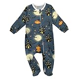 Emelivor Halloween Moon Castle Unisex Baby Newborn One-Piece Pajamas Cotton Sleepwear Outfits for Girls Boys Kids