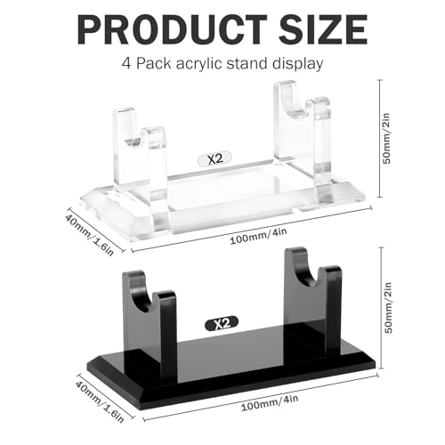 4 PCS Acrylic Pen Display Stand, Fountain Pen Holder Rack, Ballpoint Pen & Paintbrush Organizer for Home, Office, School, or Store, Black & Transparent - Image 3