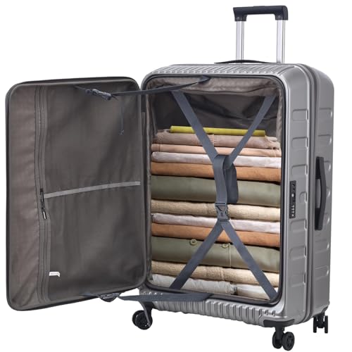 Image of Kaleenie 29 Inch Luggage with Expansion and Side Opening Design, 50 * 31(35)*76cm, 117L~133L Lightweight ABS+PC Hardshell Checked Suitcase, Gray