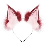 HAOAN Animal Faux Fur Fox Wolf Ear Headband Furry Handmade Hairband Headwear Costume Cosplay Accessories