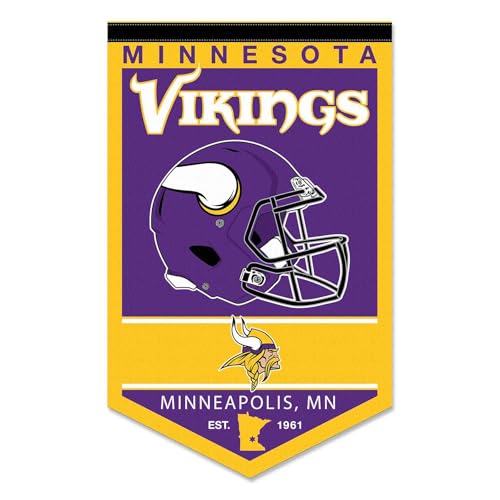 Fanion Minnesota Vikings Heritage : l'accessoire idéal pour décorer une man cave