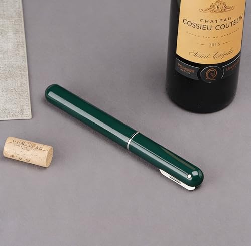 Image of IPEROT Portable Wine Bottle Opener, Air Pressure Wine Corkscrew with Foil Cutter, Lightweight Manual Cork Remover for Picnic, Travel, Camping and Home Bar, Green