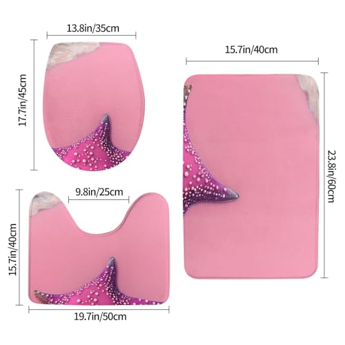 Tapis de bain doux absorbants antidérapants yefan lot de 3 tapis toilettes - 3