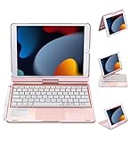 Keyboard case for iPad 10.2 9th 8th 7th Generation; 2021 iPad Keyboard Case with Trackpad for Air 3...