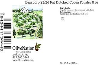Bensdorp 22/24 Fat Dutch Process Cocoa Powder from OliveNation, High Fat Alkalized Cacao Powder for Baking, Deep Red Brown Color - 8 ounces