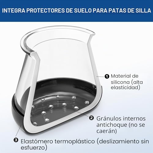 Miniatura 5 de Gicunk 28 Piezas Protector Sillas Patas, Silicona Redondos Tapones Fundas Patas Sillas Para Alfombra Fit:13-20mm