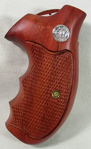 Wood Checkered Grips For S &W Revolvers, K, L Frame, Round Butt, 686-64-65-66, New #TOP7
