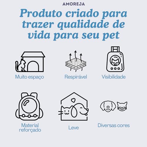 AMOREJA Mochila de Transporte para Pets Dobrável Acolchoada e Ventilada Perfeita para Passeios com C