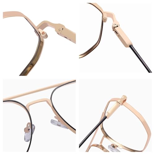 Lunettes de soleil carrées en métal chic pour femme style décontracté