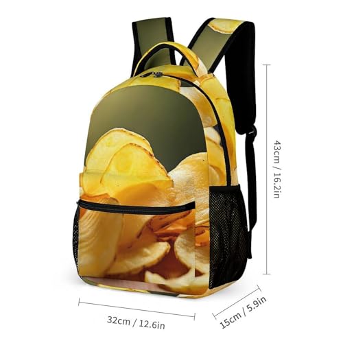 Potato Chips Backpack Set Lightweight Bag Lunch Box Pencil Bags for Women Men Bookbags 3 in 12