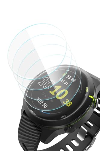 Yaekea 4 Piezas Protector Pantalla para Garmin Forerunner 255/255 Music 46mm Resistente a arañazos Vidrio Templado HD Protector Reloj