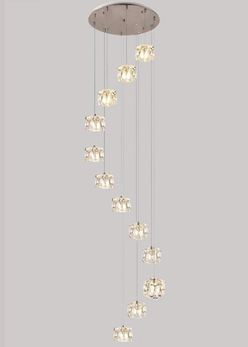 PCXEHUYP Villa Spiral Chandelier High Ceiling Staircase Long Pendant Duplex Building Hollow Chandelier,Ceiling Light