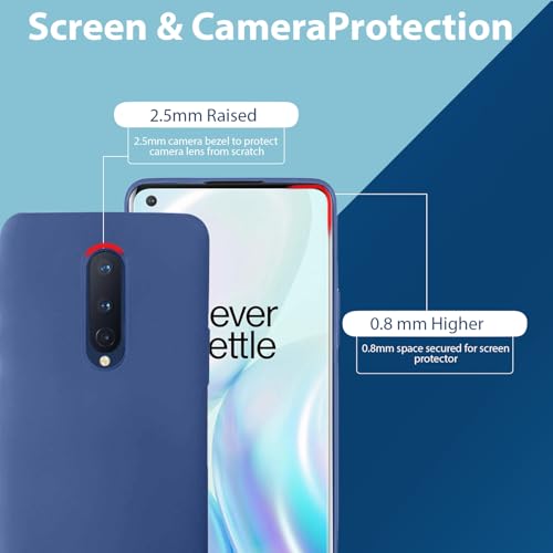 Image of LIRAMARK Liquid Silicone Soft Back Cover Case for OnePlus 8 /1+8 (Midnight Blue)