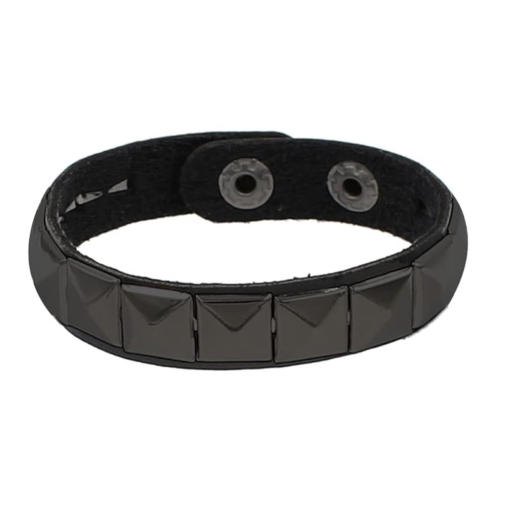 Amazon.com: Studded Bracelet Black Leather Rivet Punk