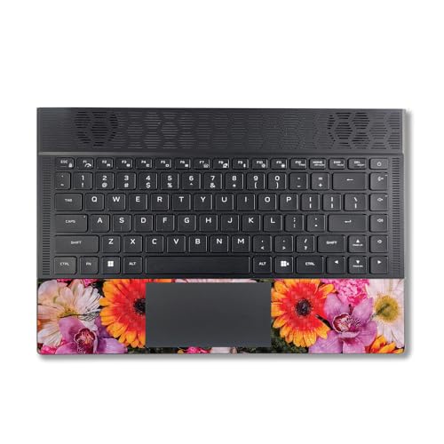 Image of MightySkins Carbon Fiber Skin Compatible with Alienware X14 R2 (2023) Full Wrap Kit - Watered Flowers | Protective, Durable Textured Carbon Fiber Finish | Easy to Apply | Made in The USA