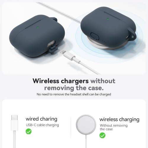 Image of Ljusmicker for AirPods Pro 3 Case 2025 with Cleaner Kit,Soft Silicone Protective Cover for Apple AirPods Pro 3rd Generation Cases for Women Men,for AirPod Pro 3 Cover with Keychain-Dark Grey
