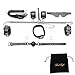 EXREIZST Expandable Spreader Bar with Premium Soft Leather Pad Straps System Set Adjustable Indoor Home Gyms Aid Training Tools Set, Sivler and Black