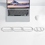 TECKNET Silicone Gel Keyboard Wrist Rest Set, Clear Gel Wrist Rest Keyboards, Ultra-Soft Ergonomic Pain Relief Keyboard Wrist Support with PU Non-Slip Base for Office, Gaming Computer and Laptop