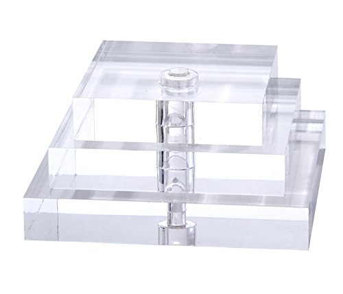 Image of B&P Lamp 3 3 /4 Inch Wide Clear Acrylic Square Square Lamp Base with Wire Way